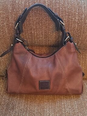 Dooney & Bourke Chestnut Brown Leather Hobo Shoulder Bag
